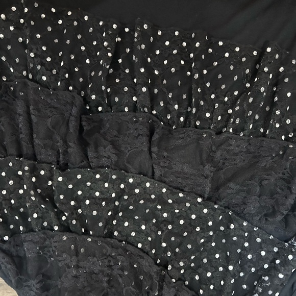 Zena Black Tank Top with Polka Dot Ruffles - Picture 4 of 6